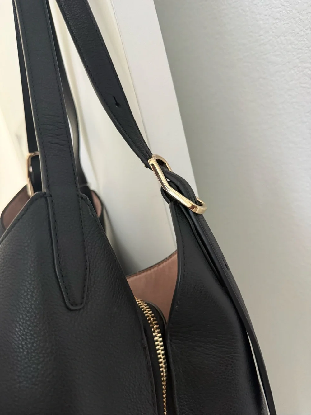 kate spade Black Pebbled Leather Large Shoulder Deco Bag NWT